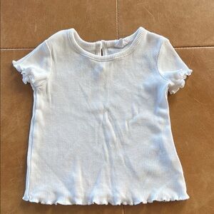 GAP White Ribbed Kids Tee